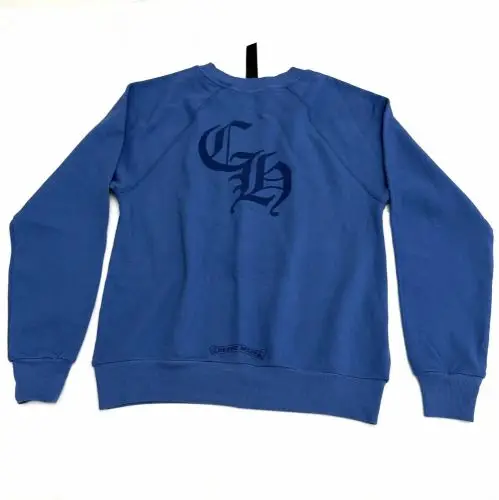 克罗心Chrome hearts  蓝色三十字植绒印卫衣xs号s号M号现货