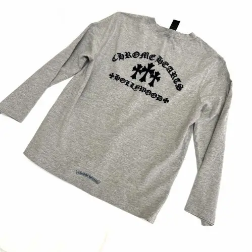 克罗心 Chrome hearts 灰色三十字植绒印长袖体恤7分袖S码现货