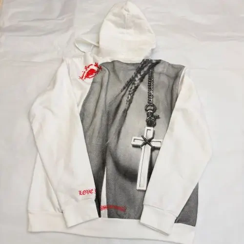 克罗心Chrome hearts  项链十字人像帽衫卫衣外套