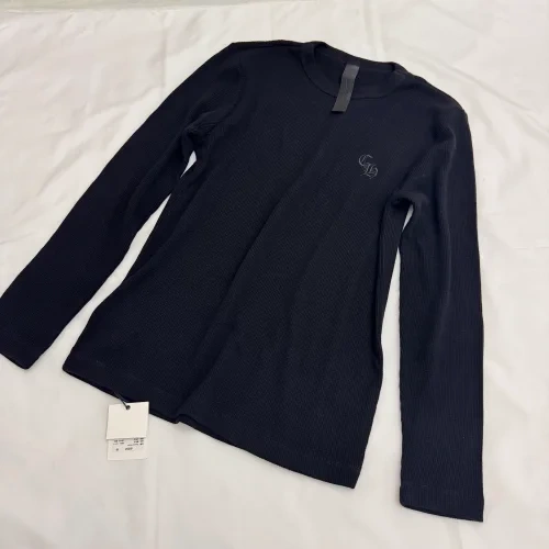 克罗心Chrome hearts 华夫格CH刺绣长袖T恤