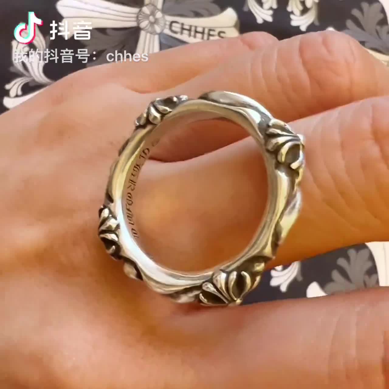 CHROME HEARTS 克罗心十字花图腾SBT戒指- CHHES