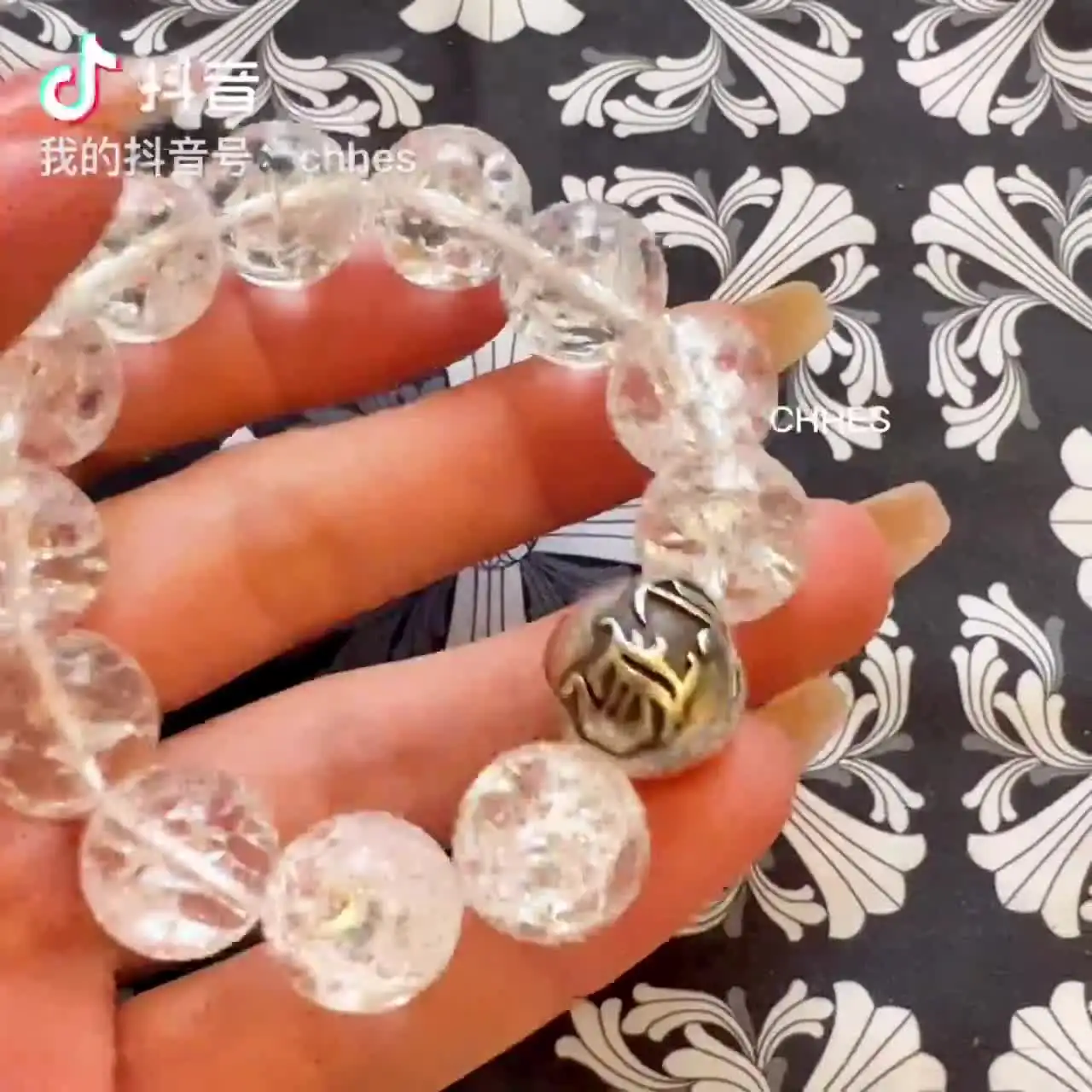 Chrome hearts 克罗心 14MM水晶珠单球手链